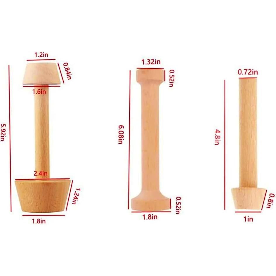 Juego de 3 Prensas de Tarta de Madera BRYHZKCM
