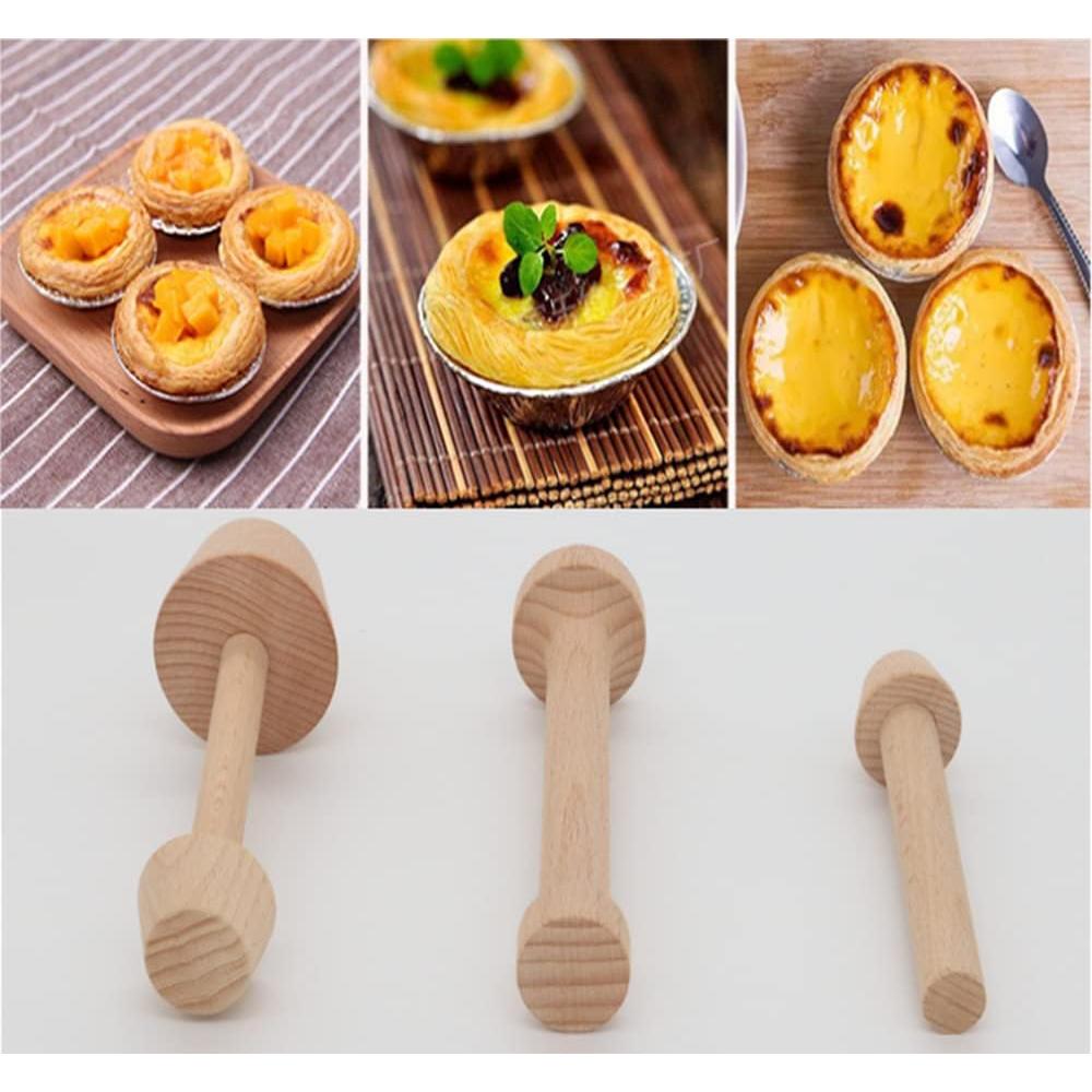 Juego de 3 Prensas de Tarta de Madera BRYHZKCM