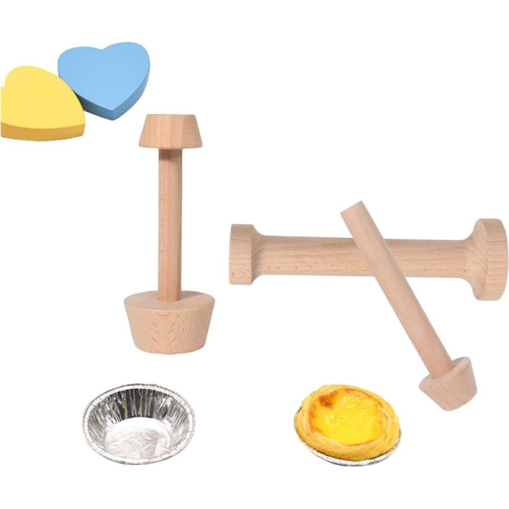 Juego de 3 Prensas de Tarta de Madera BRYHZKCM