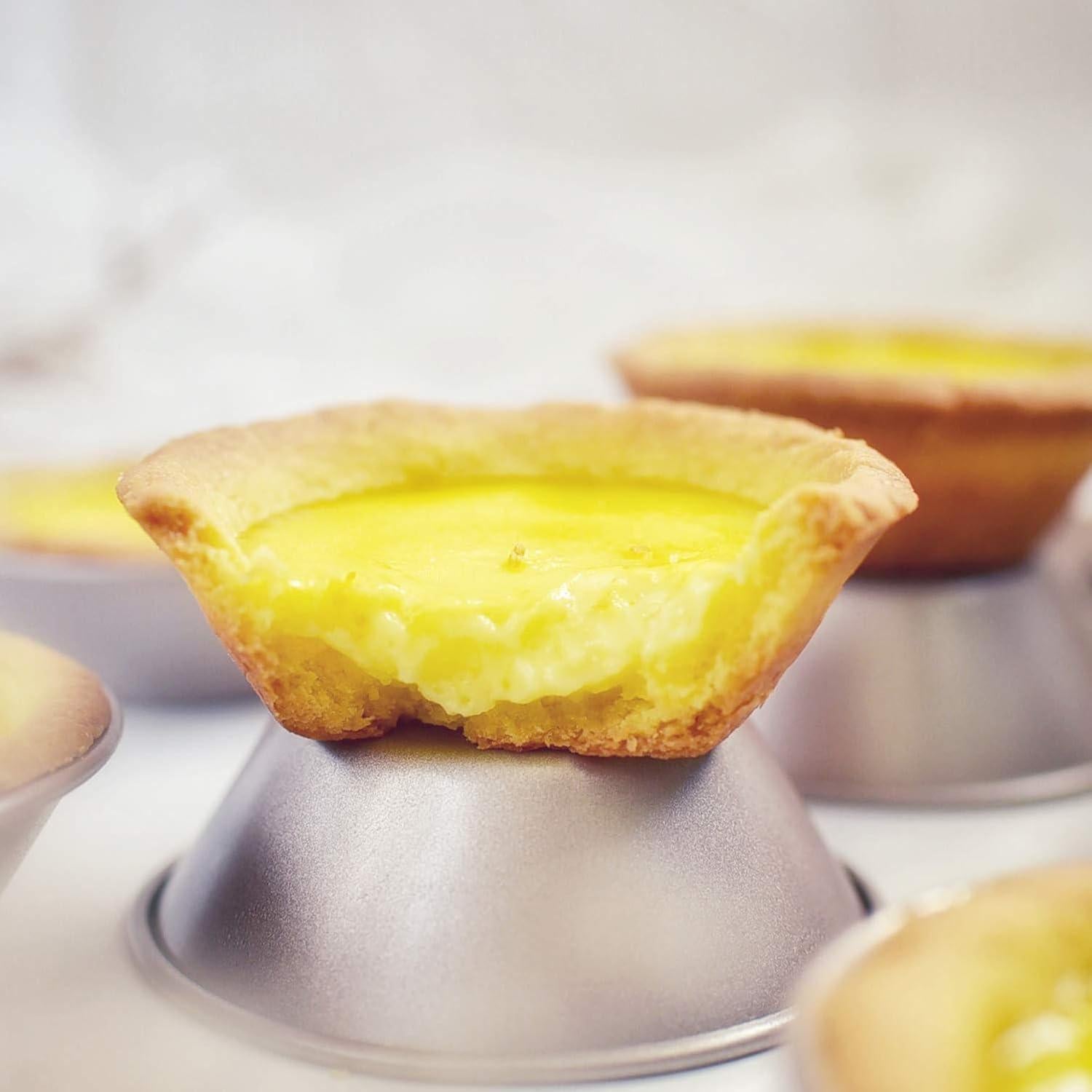 Set de 4 Moldes para Mini Tartas CHEFMADE Dorado 8,4 cm