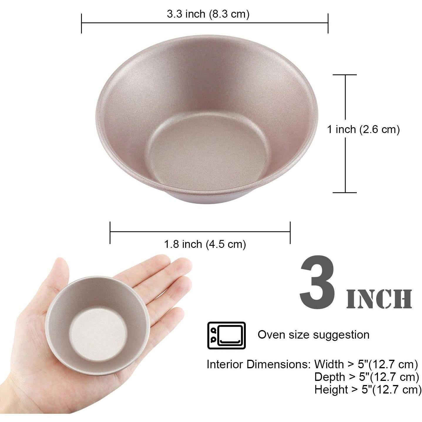 Set de 4 Moldes para Mini Tartas CHEFMADE Dorado 8,4 cm