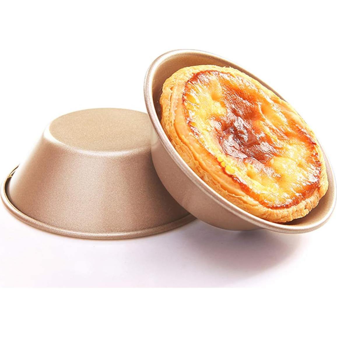 Set de 4 Moldes para Mini Tartas CHEFMADE Dorado 8,4 cm