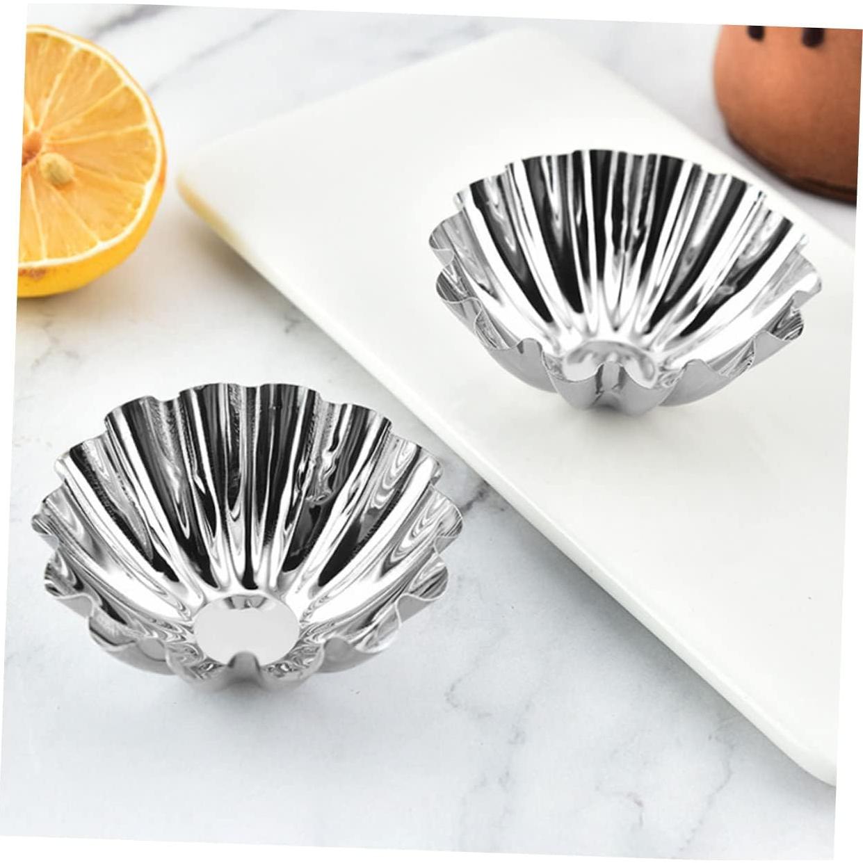 Tazas de Muffin Hemoton 20pcs Acero Inoxidable 7.2cm