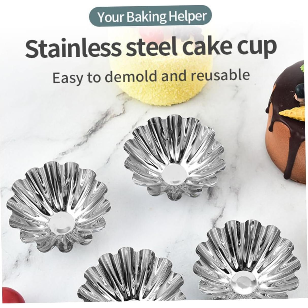 Tazas de Muffin Hemoton 20pcs Acero Inoxidable 7.2cm