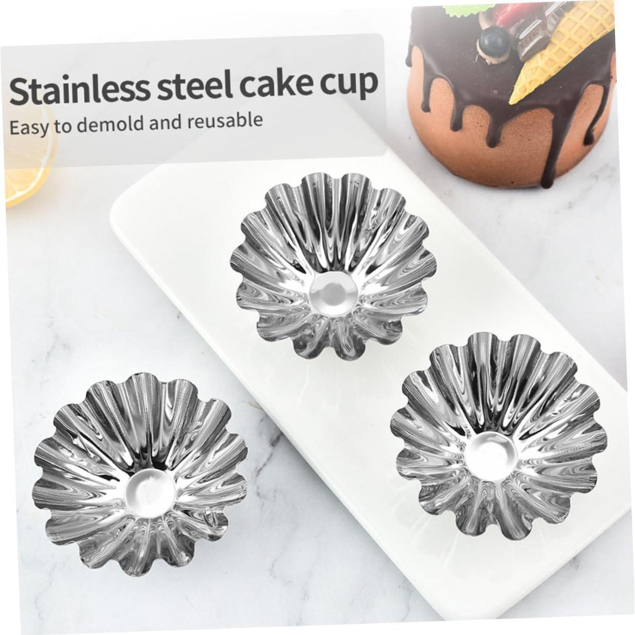 Tazas de Muffin Hemoton 20pcs Acero Inoxidable 7.2cm