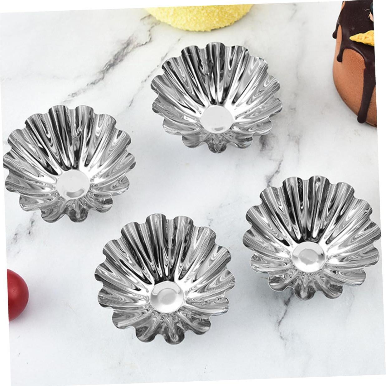 Tazas de Muffin Hemoton 20pcs Acero Inoxidable 7.2cm