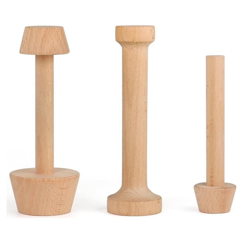 Juego de 3 Prensadores de Tartas de Madera Cyimi