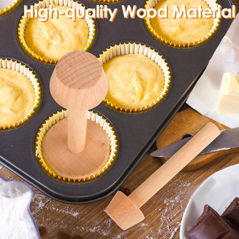 Juego de 3 Prensadores de Tartas de Madera Cyimi