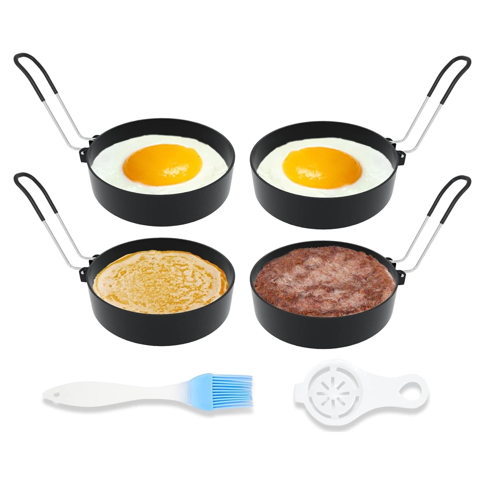 Anillos de Huevo Ameupin Acero Inoxidable 4 Pack 8,89 cm