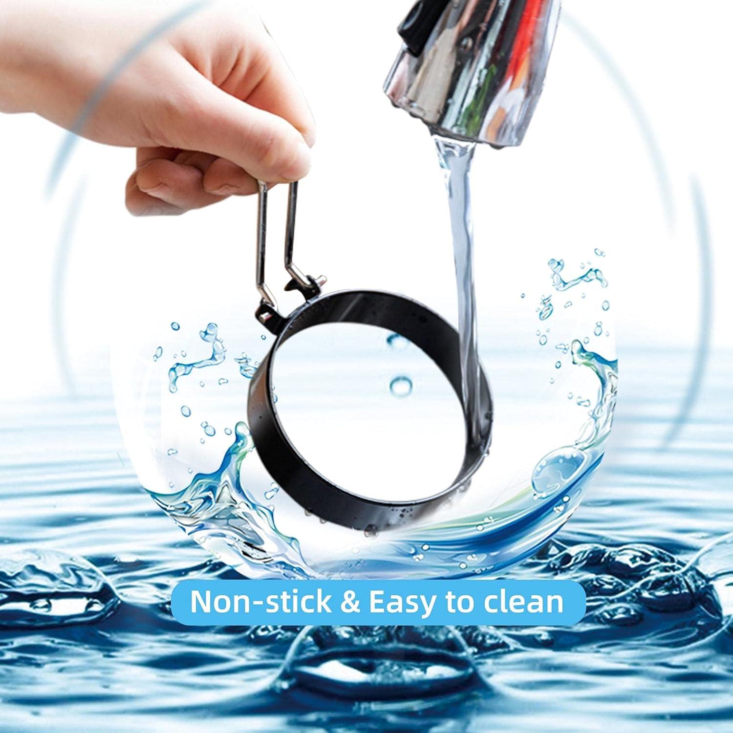 Anillos de Huevo Ameupin Acero Inoxidable 4 Pack 8,89 cm