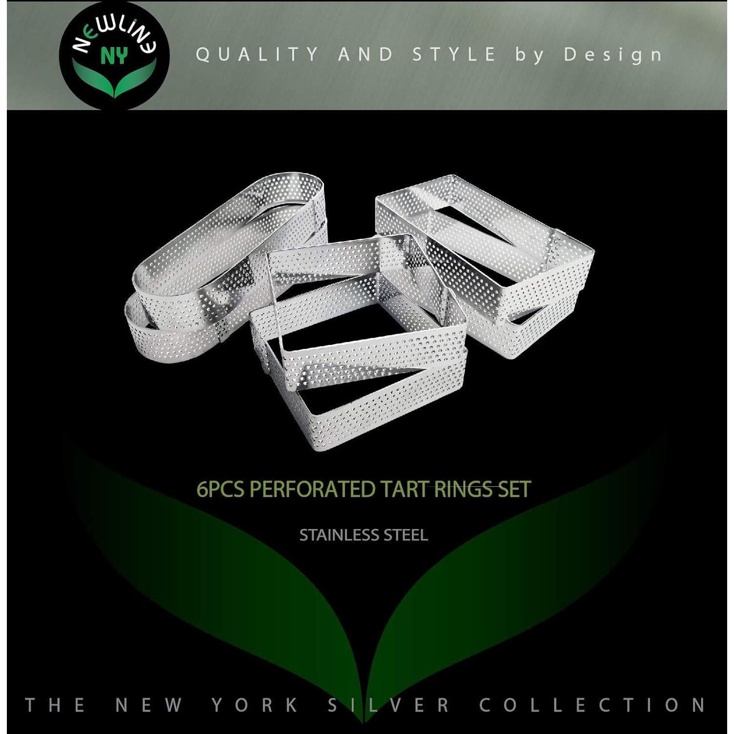 Juego de Anillos para Tartas NewlineNY 6 Pcs Acero Inoxidable