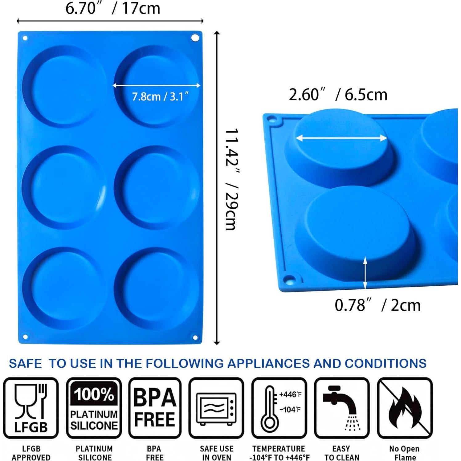 Moldes de Silicona para Muffin Sidosir 2 Piezas 7,87 cm
