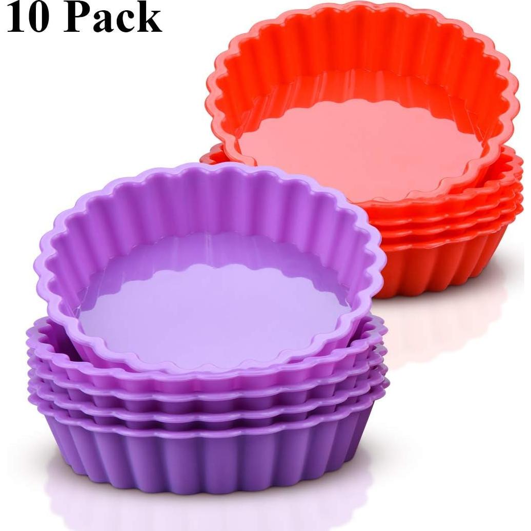 Molde de Silicona para Quiche FUNBAKY 10 Piezas 11.4 cm