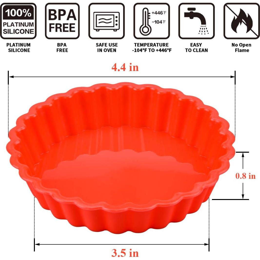 Molde de Silicona para Quiche FUNBAKY 10 Piezas 11.4 cm