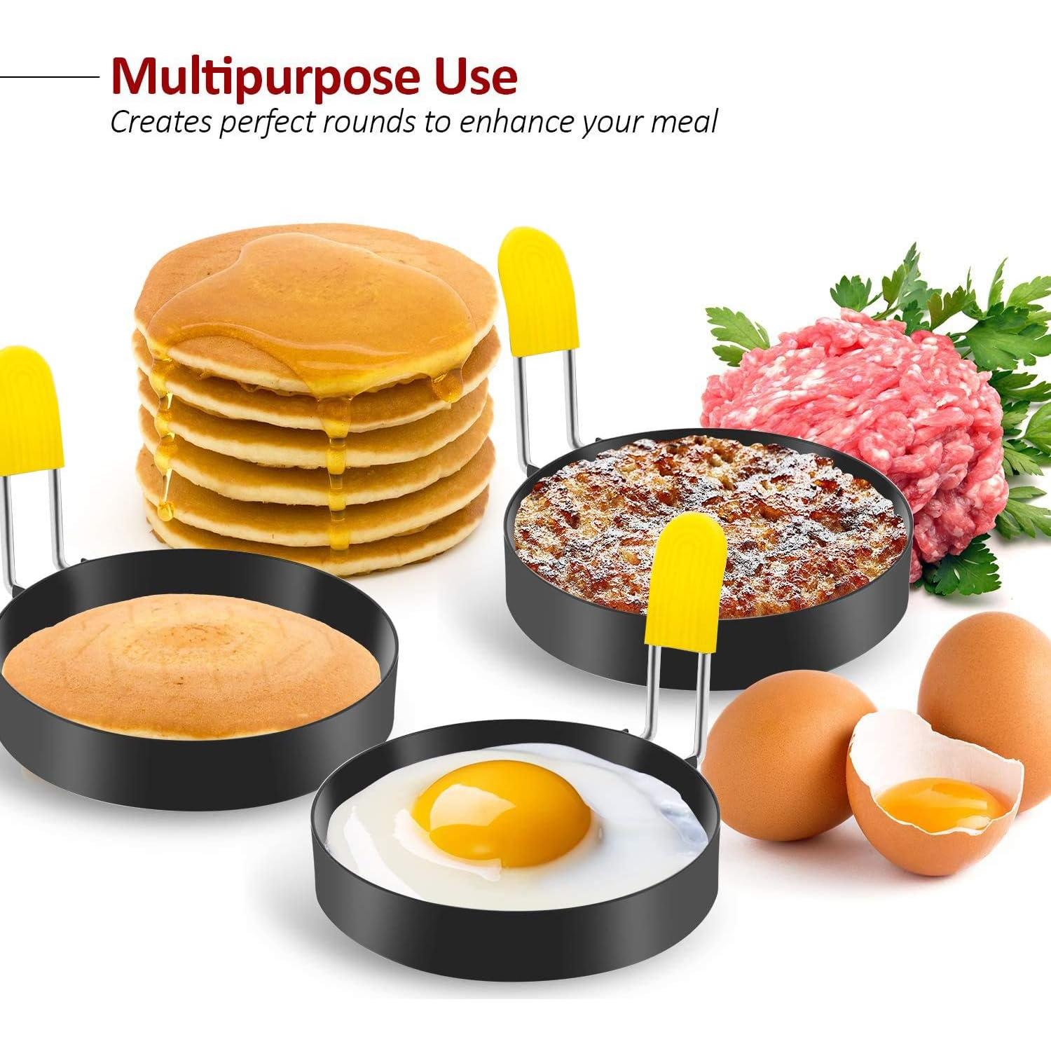 Anillo de Huevo LTWQLing - Molde Redondo Antiadherente 2 Pzas