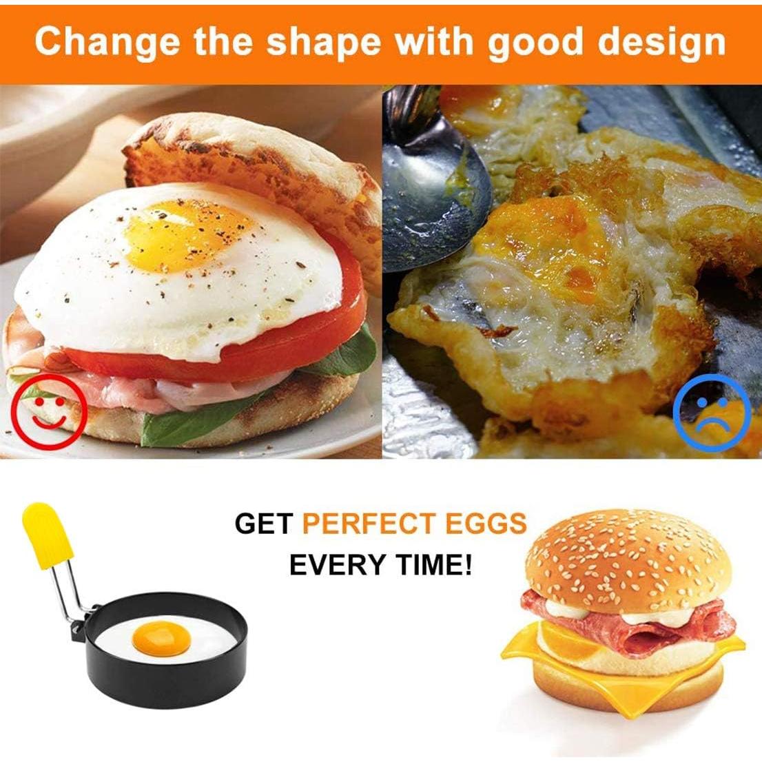 Anillo de Huevo LTWQLing - Molde Redondo Antiadherente 2 Pzas