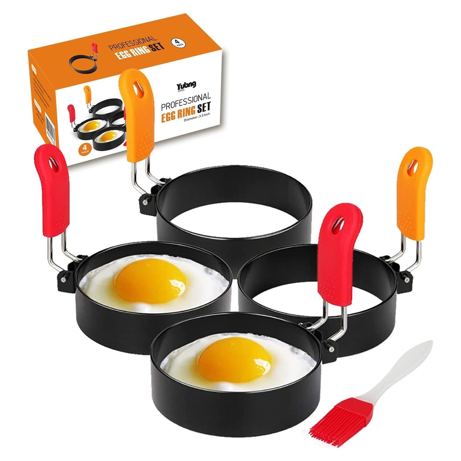 Anillos de Huevo Yubng 8.89 cm Antiadherentes Paquete de 4