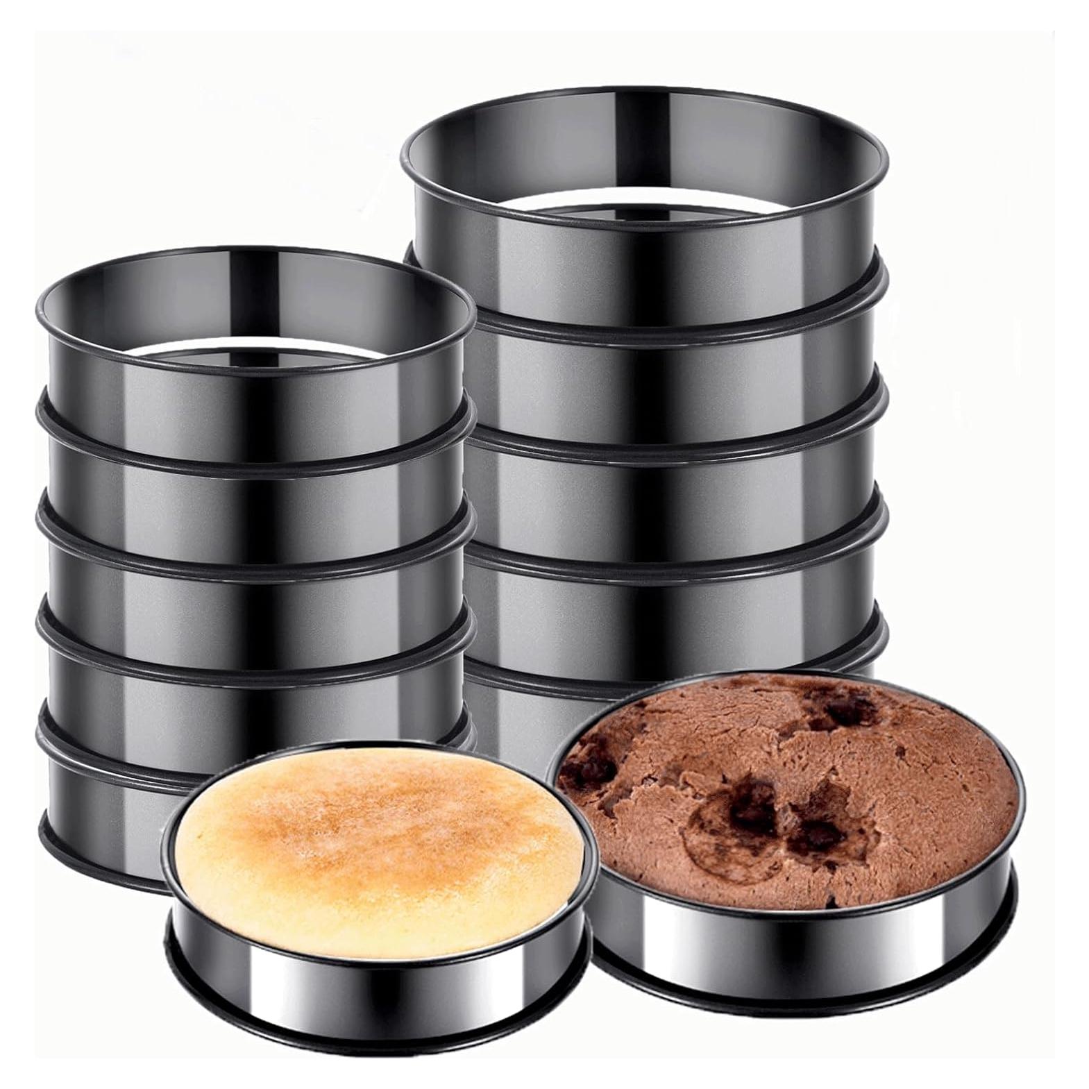 12 Anillos para Muffin Antiadherentes KUAYB 8 cm Acero Inoxidable