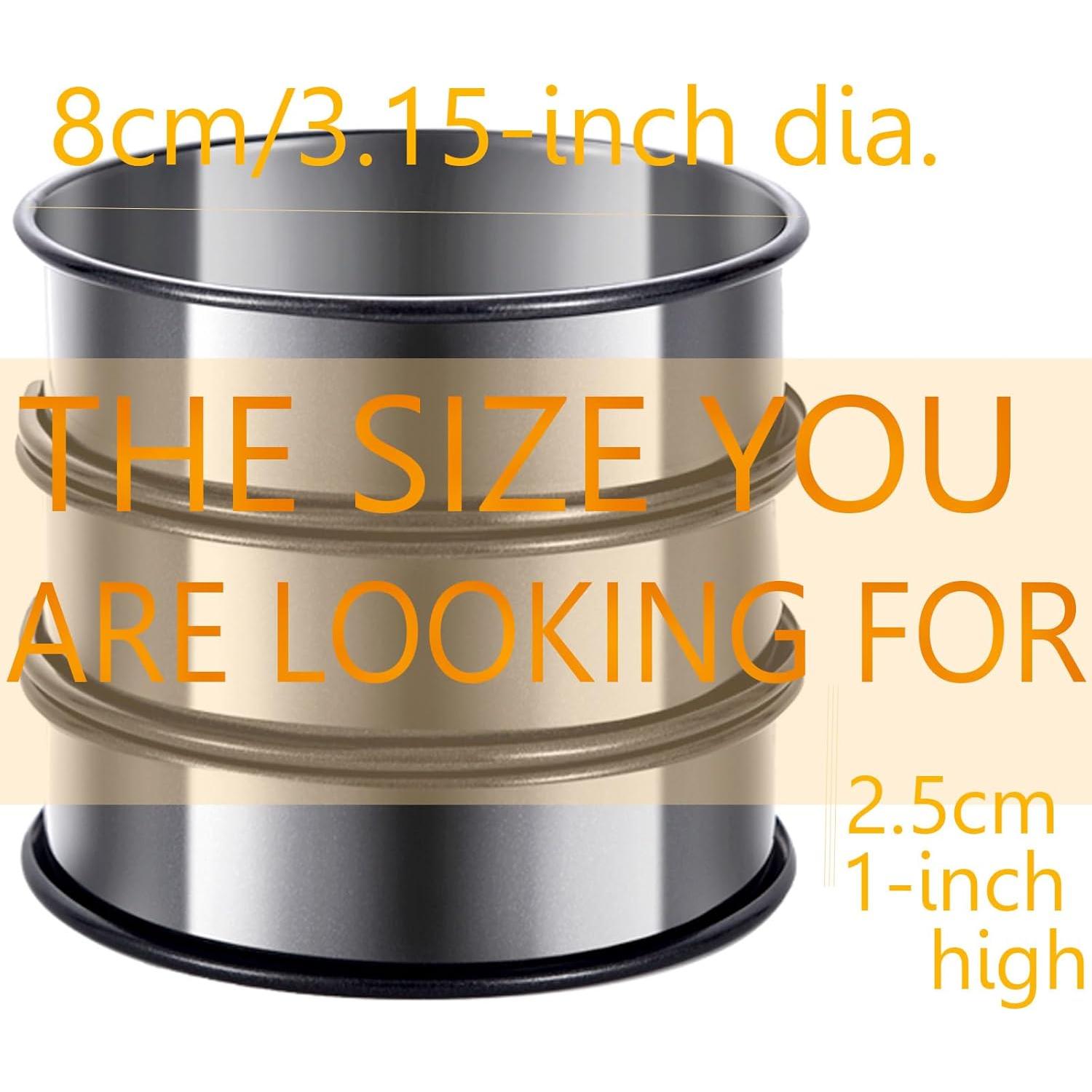 12 Anillos para Muffin Antiadherentes KUAYB 8 cm Acero Inoxidable