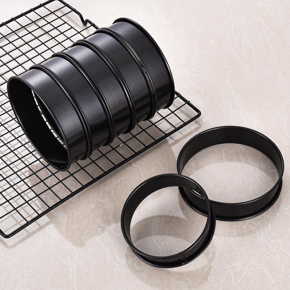 12 Anillos para Muffin Antiadherentes KUAYB 8 cm Acero Inoxidable