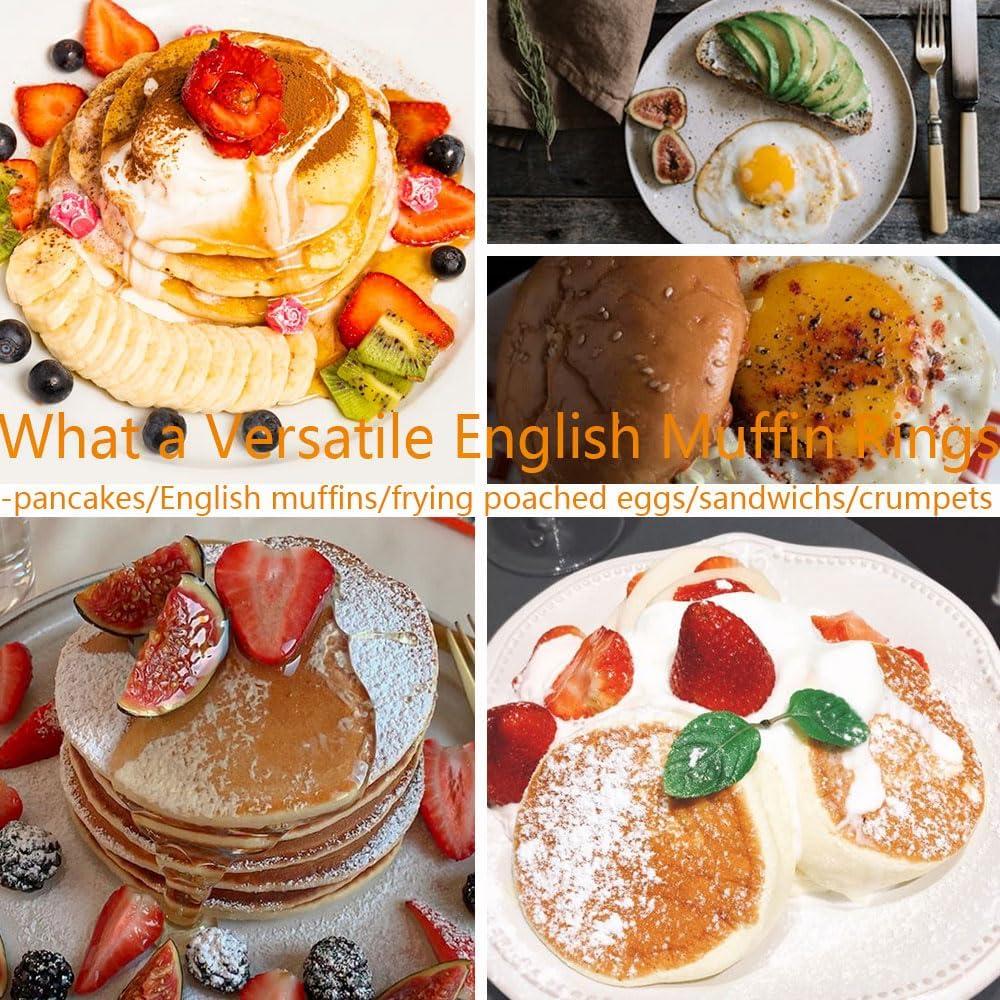 12 Anillos para Muffin Antiadherentes KUAYB 8 cm Acero Inoxidable