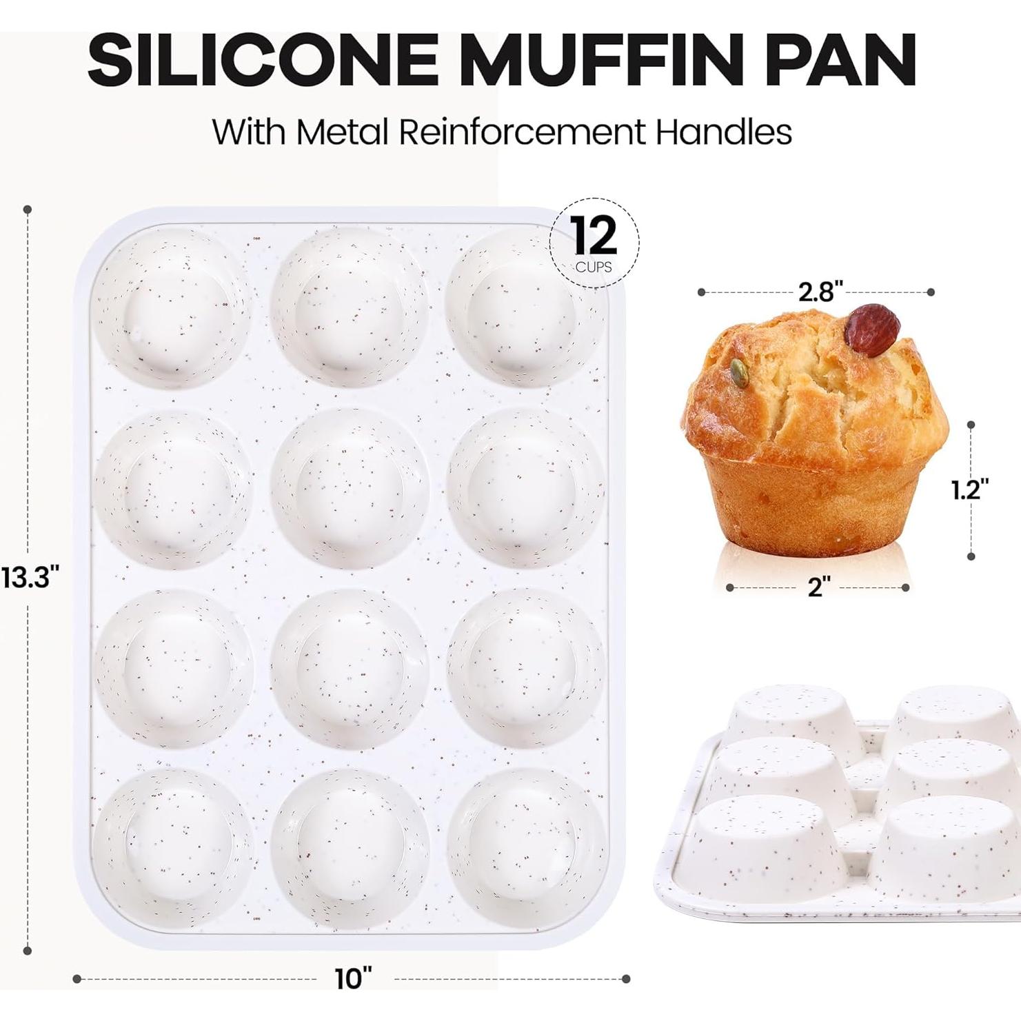 Molde para Muffin Fimary de Silicona 12 Tazas Antiadherente
