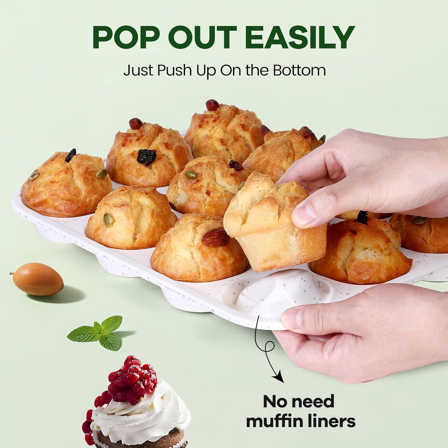 Molde para Muffin Fimary de Silicona 12 Tazas Antiadherente