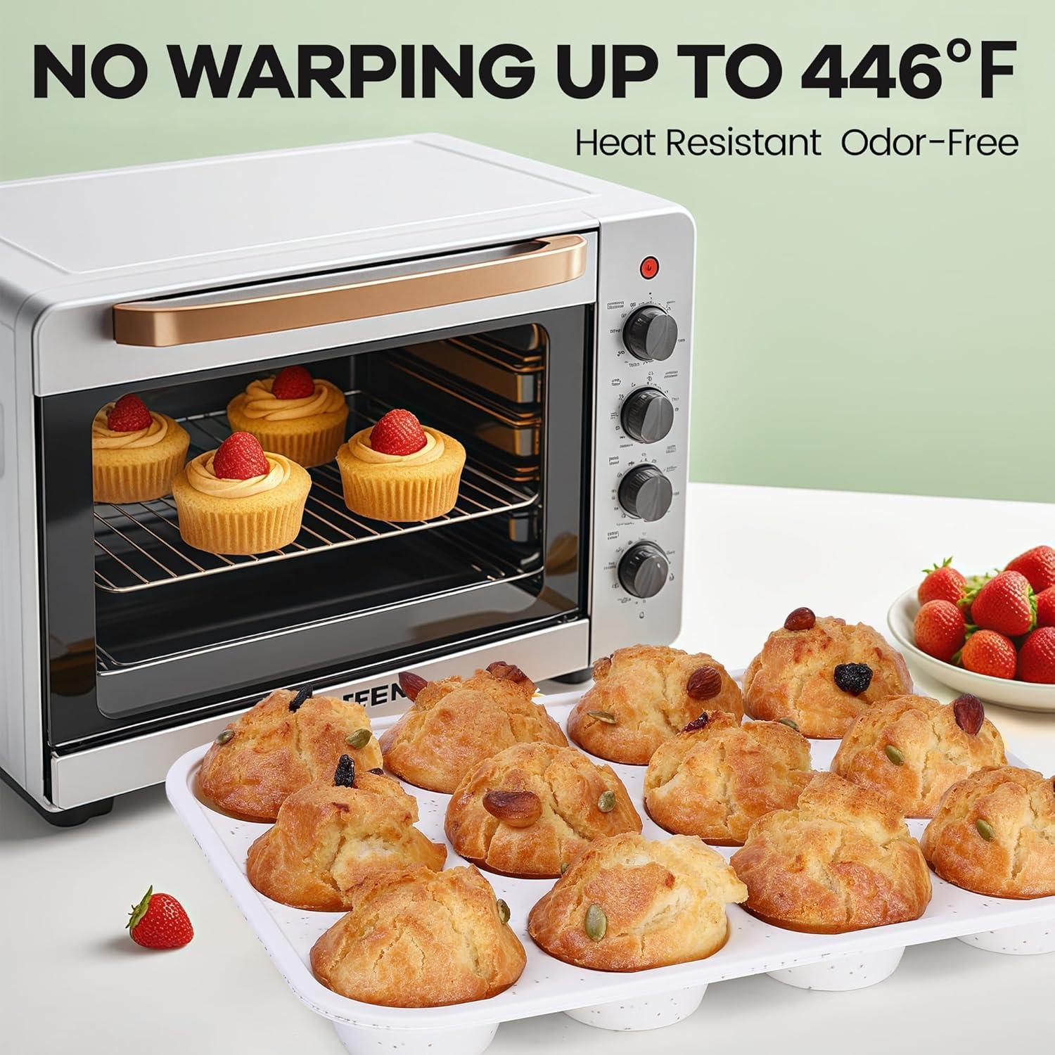 Molde para Muffin Fimary de Silicona 12 Tazas Antiadherente