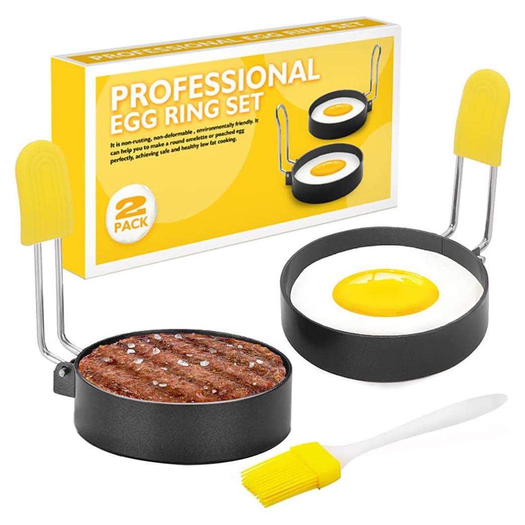 Juego de 2 anillos para huevos YomiFamily 7.5 cm antiadherente
