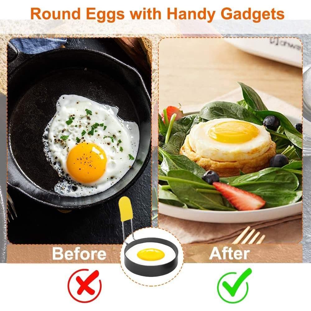 Juego de 2 anillos para huevos YomiFamily 7.5 cm antiadherente