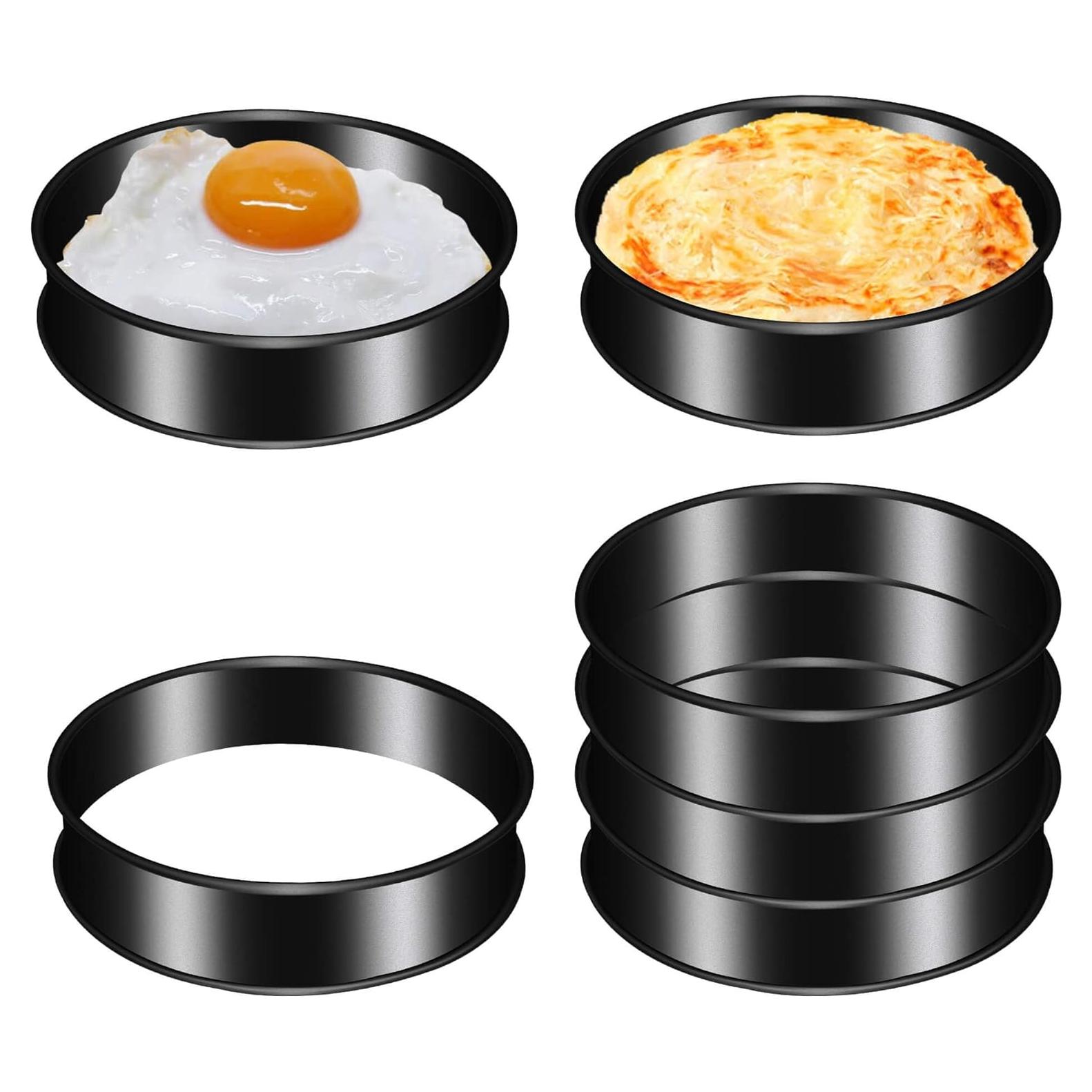 Juego de 6 Anillos de Acero Inoxidable 10 cm Antiadherente