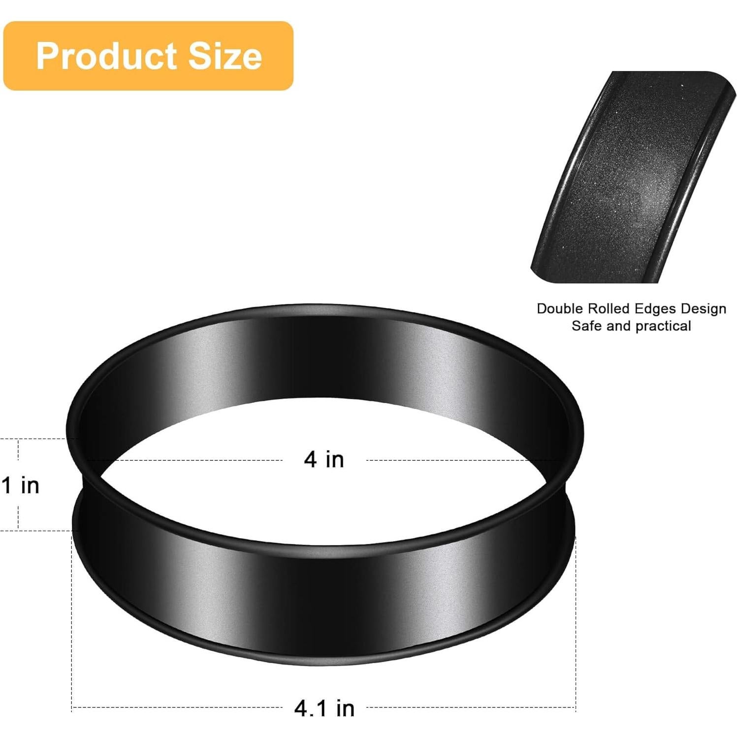Juego de 6 Anillos de Acero Inoxidable 10 cm Antiadherente