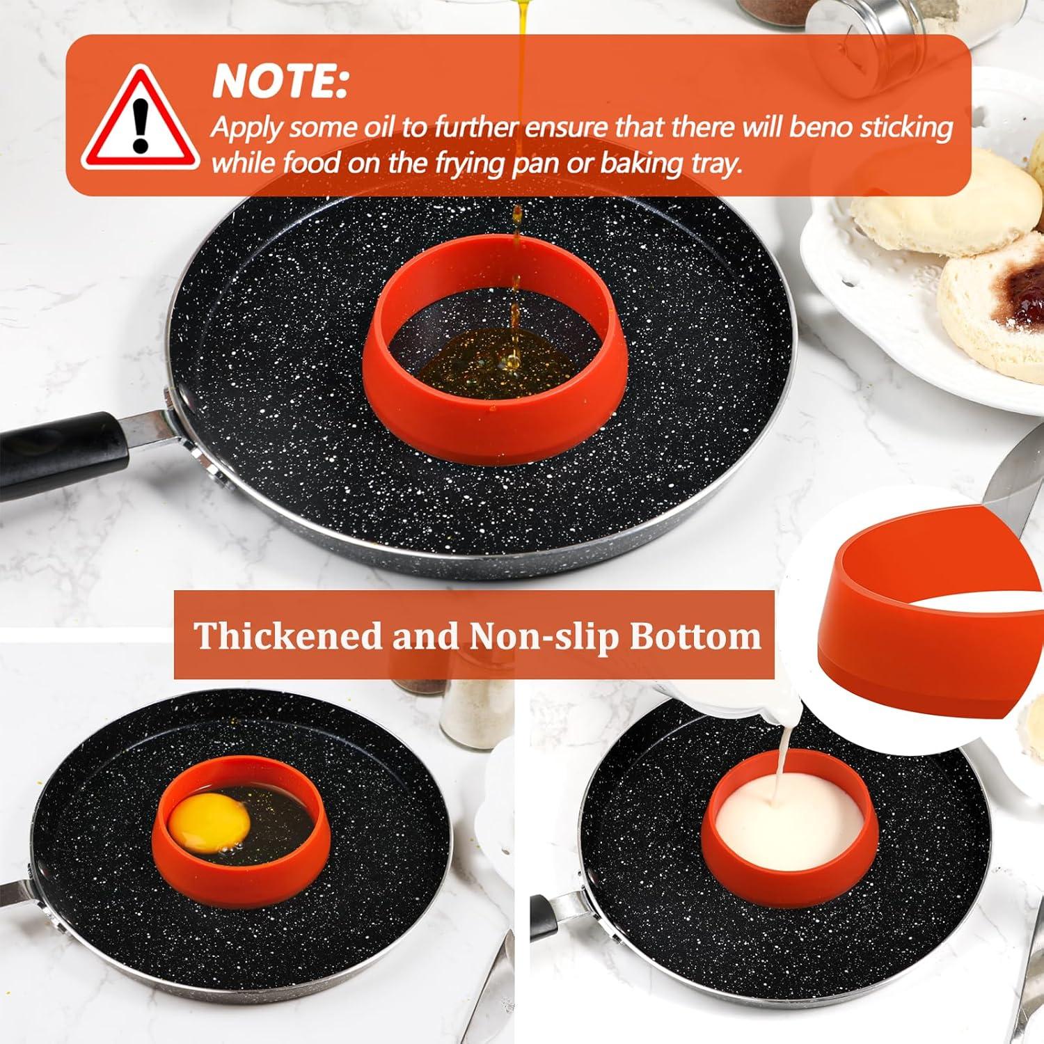 KOLUTI Juego de 6 Anillos de Silicona Antiadherente 8 cm