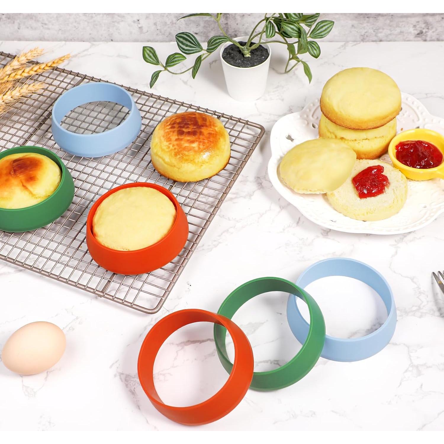 KOLUTI Juego de 6 Anillos de Silicona Antiadherente 8 cm