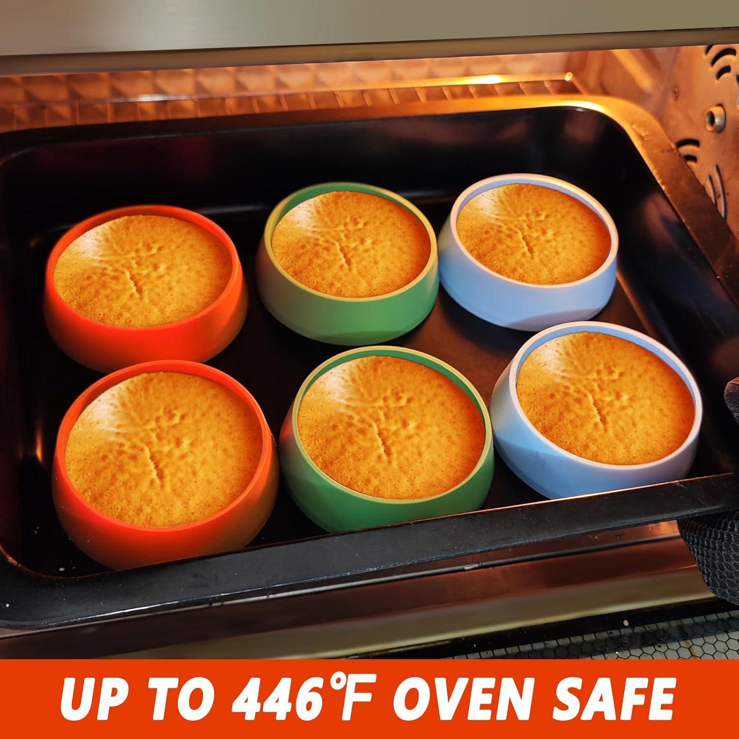 KOLUTI Juego de 6 Anillos de Silicona Antiadherente 8 cm