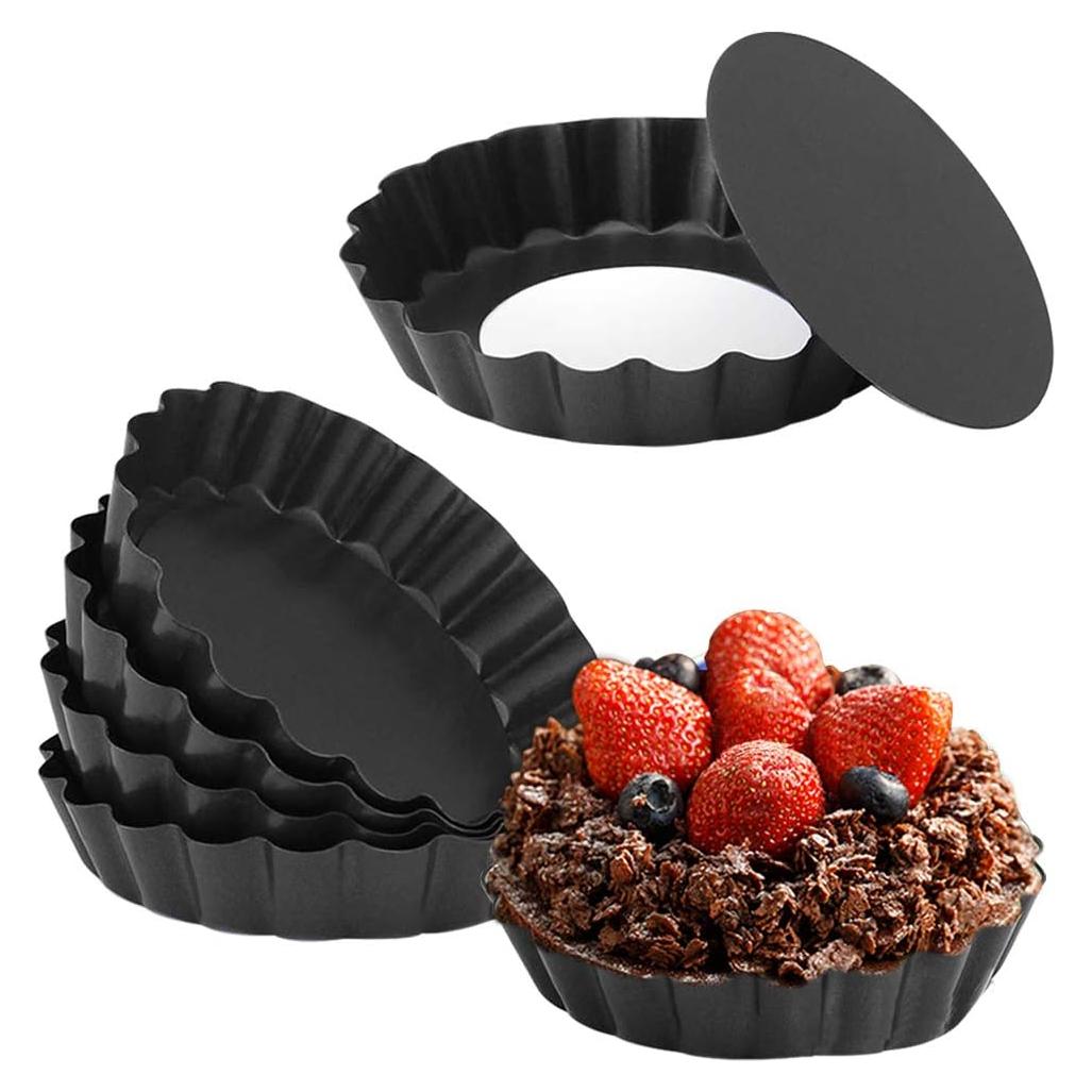 Juego de 6 Moldes para Tartas Mini Cyimi 10 cm Antiadherente