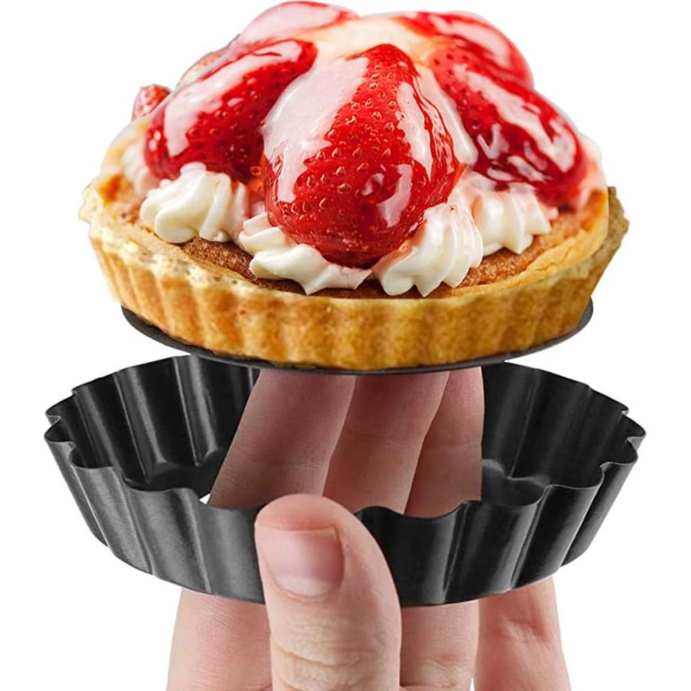 Juego de 6 Moldes para Tartas Mini Cyimi 10 cm Antiadherente