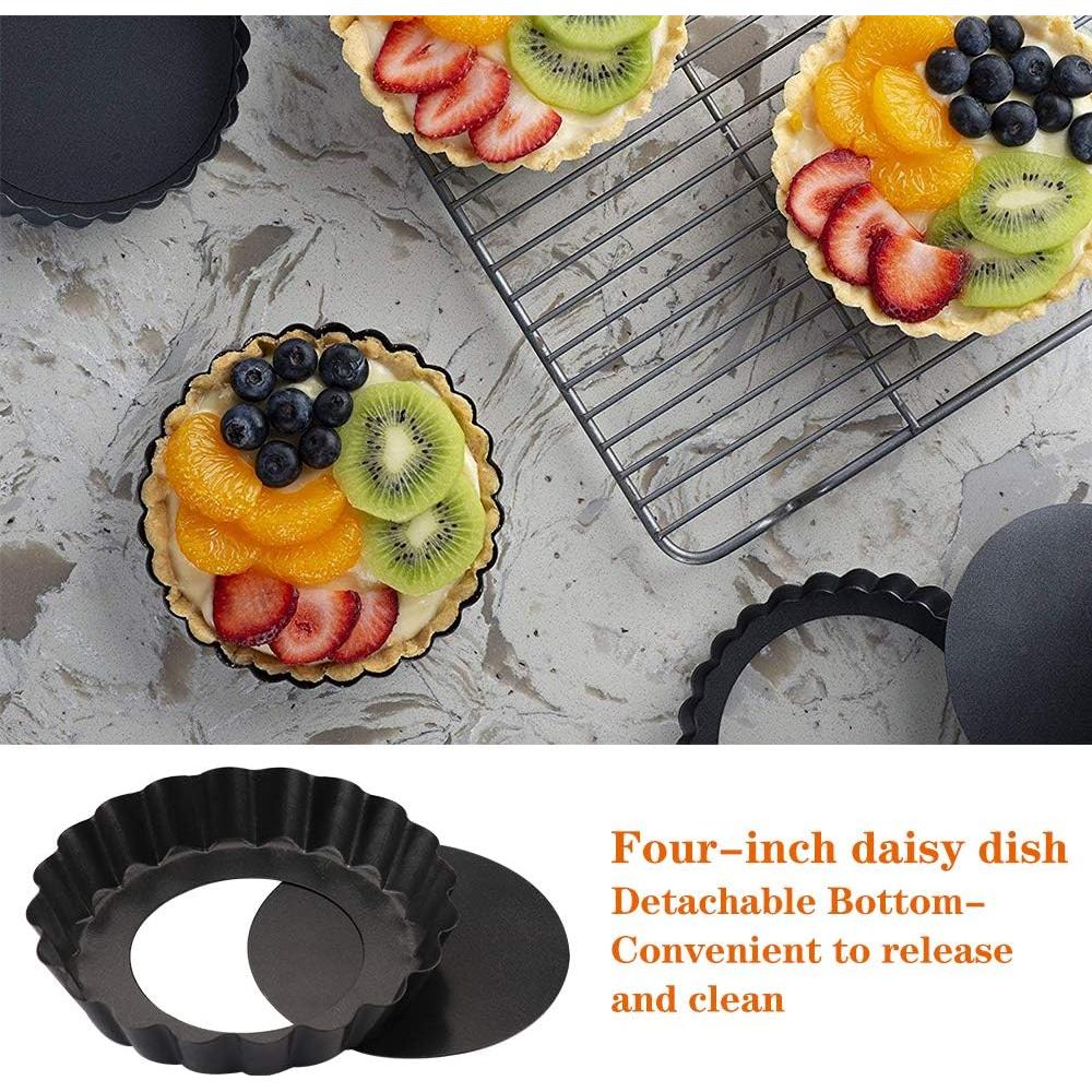 Juego de 6 Moldes para Tartas Mini Cyimi 10 cm Antiadherente