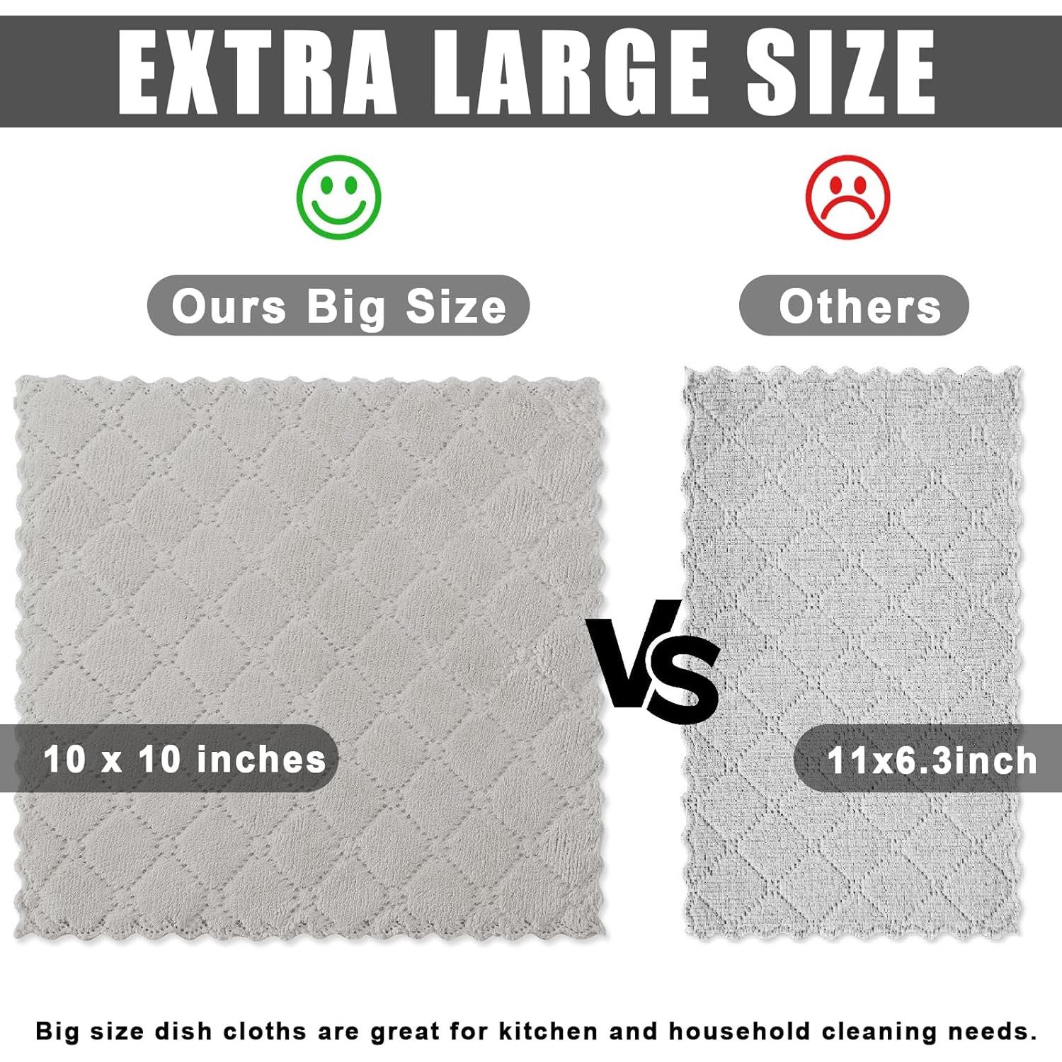 Paquete de 12 Paños de Cocina Homaxy Microfibra Gris 25,4 cm