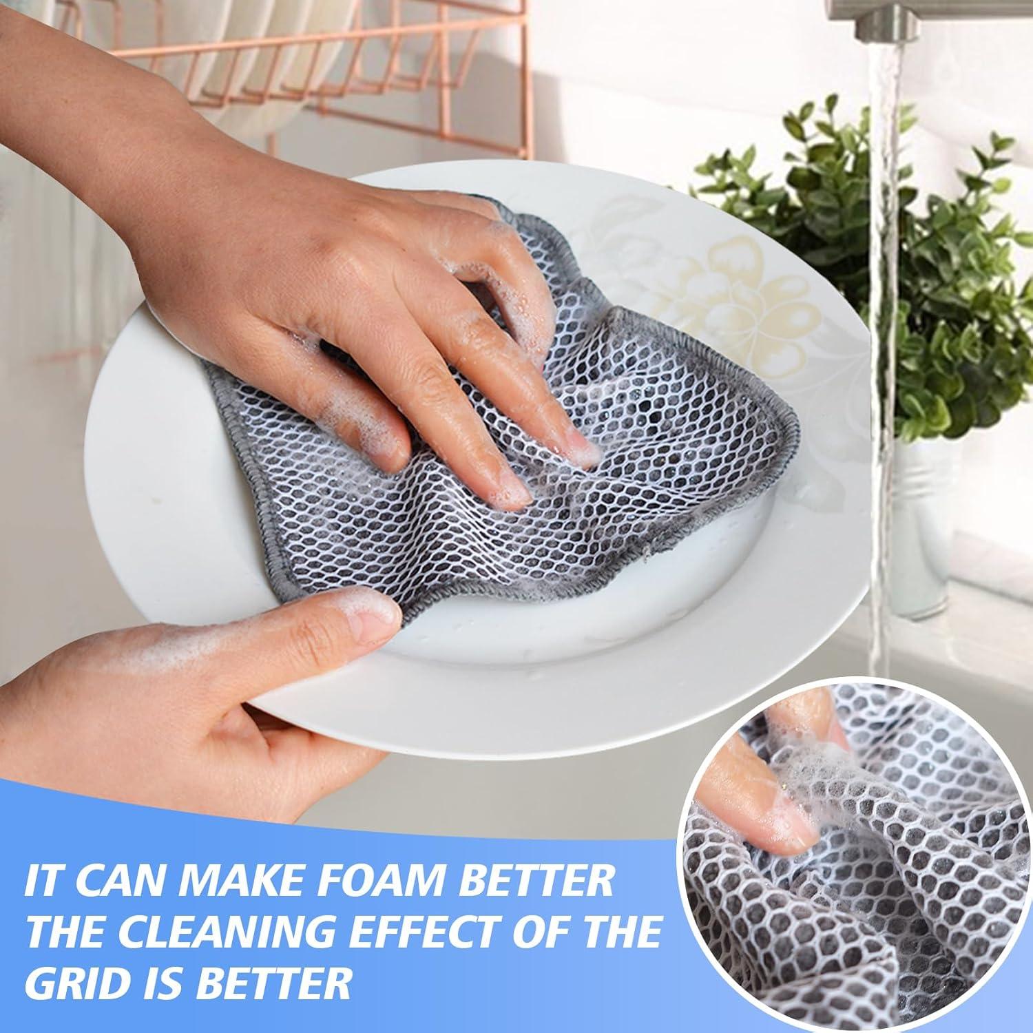 Paños de Cocina KinHwa Microfibra 18x18 cm 9 Piezas Gris