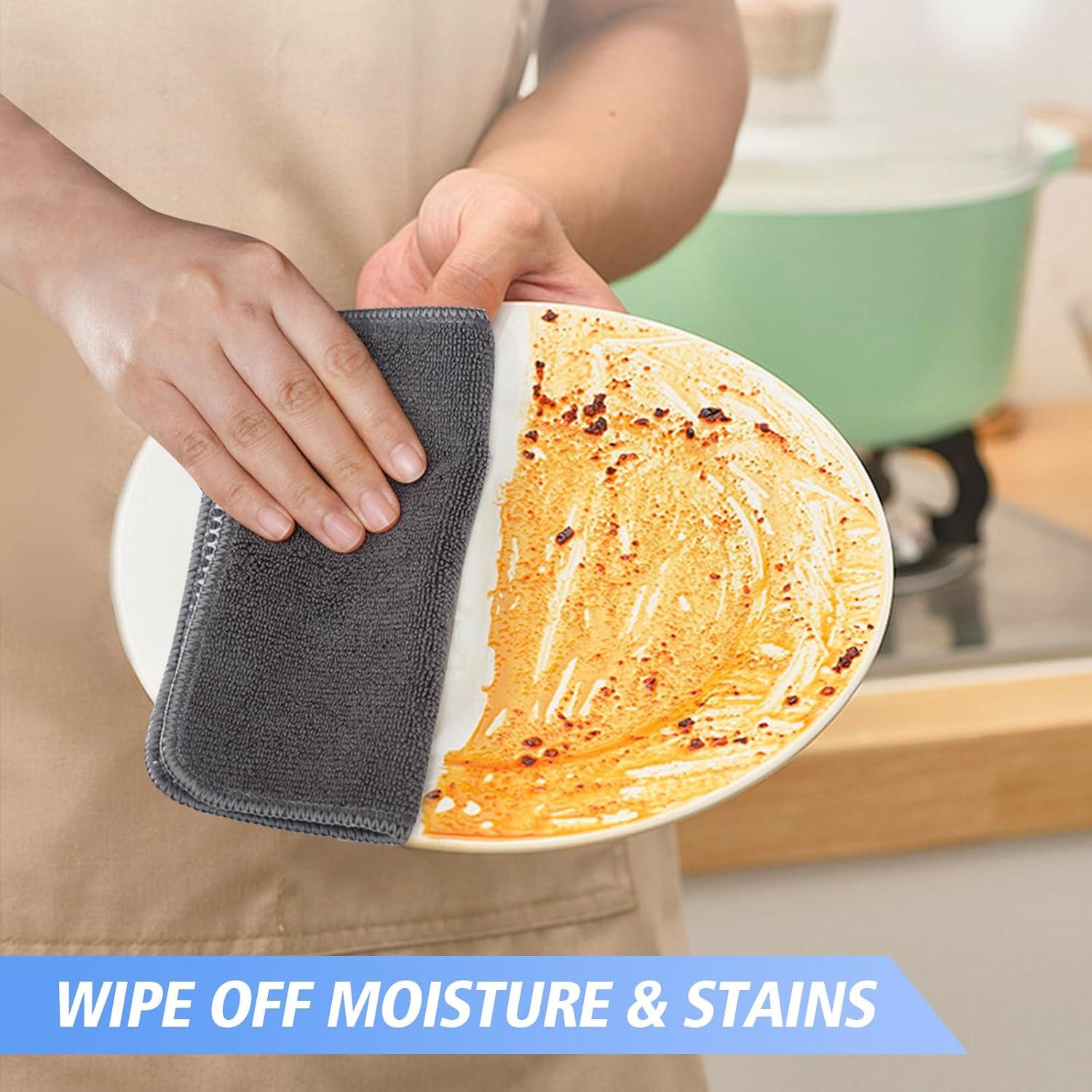 Paños de Cocina KinHwa Microfibra 18x18 cm 9 Piezas Gris