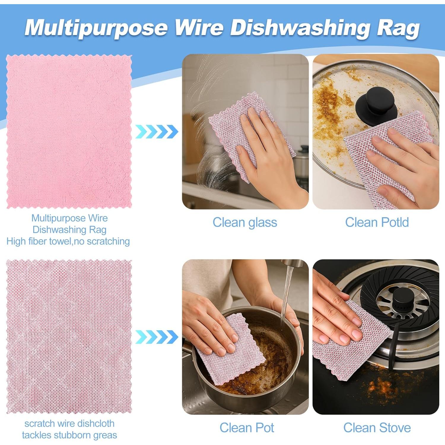 12 Trapos de Limpieza Aidoclip Microfibra 24.5x24.5 cm