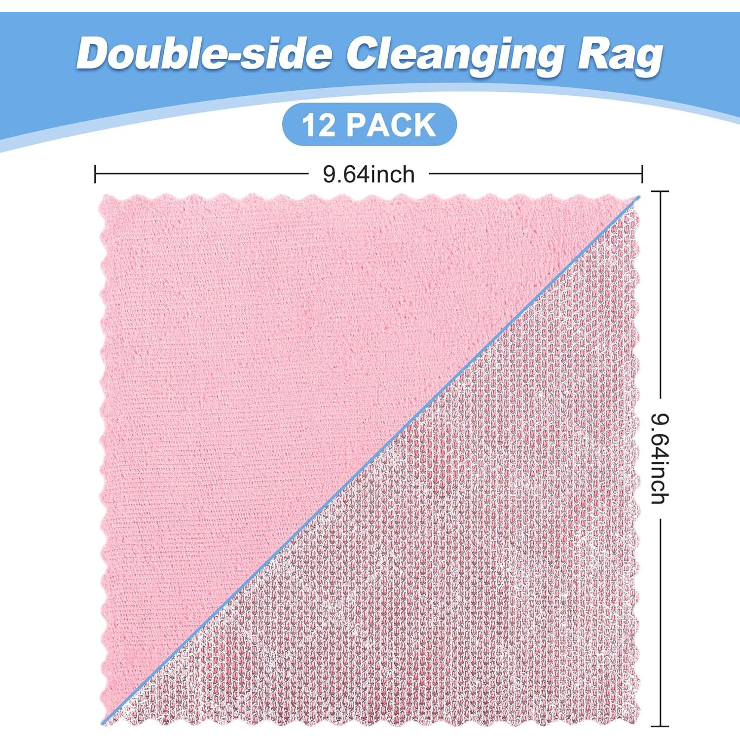 12 Trapos de Limpieza Aidoclip Microfibra 24.5x24.5 cm