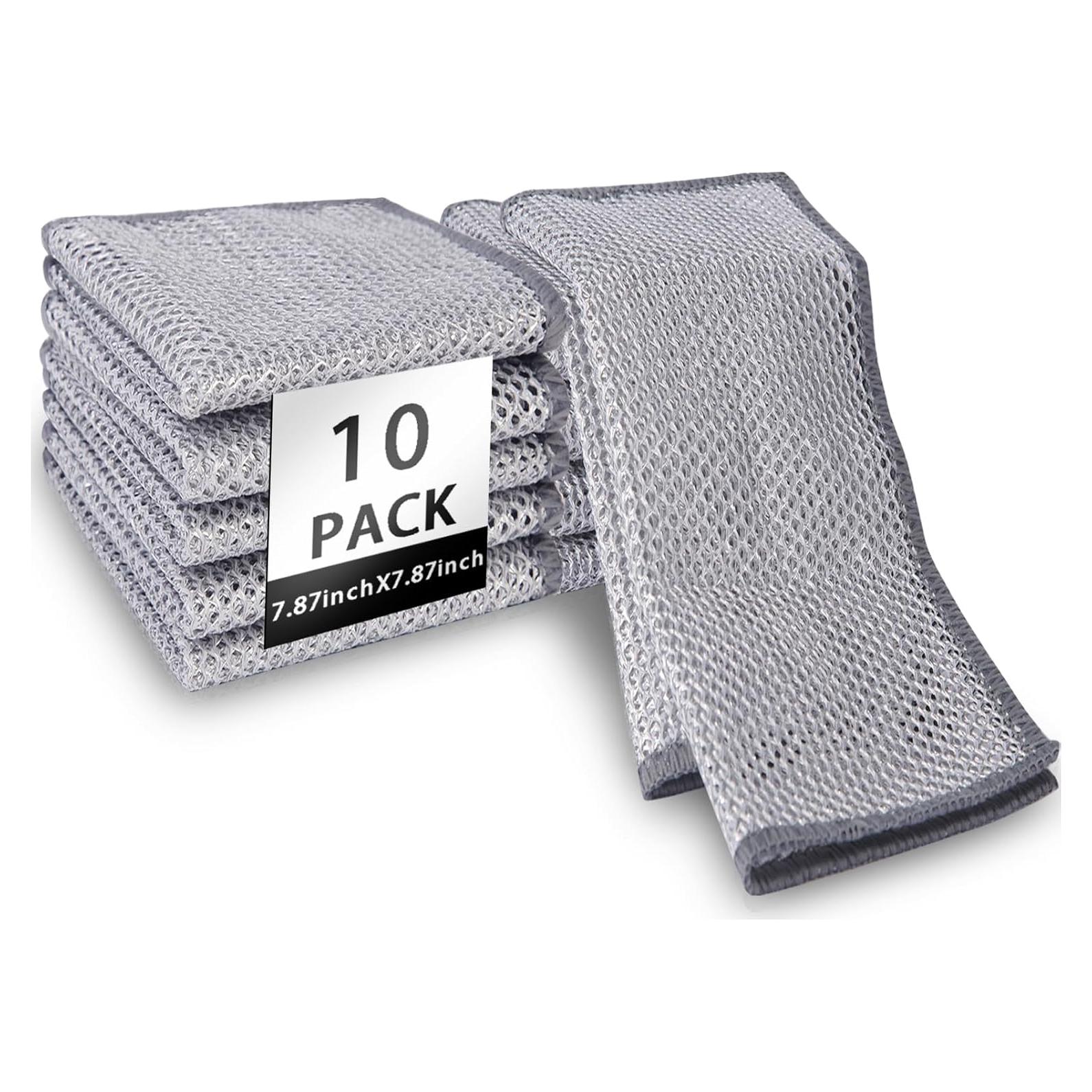 Paquete de 10 estropajos de acero inoxidable PIPUHA