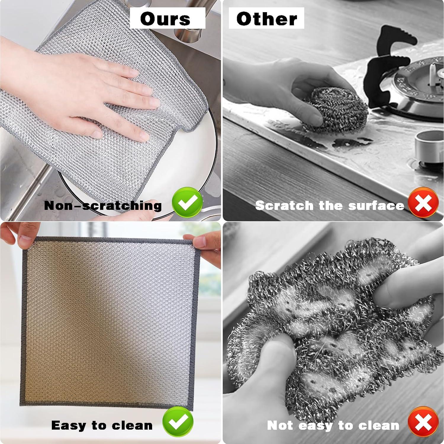 Paquete de 10 estropajos de acero inoxidable PIPUHA