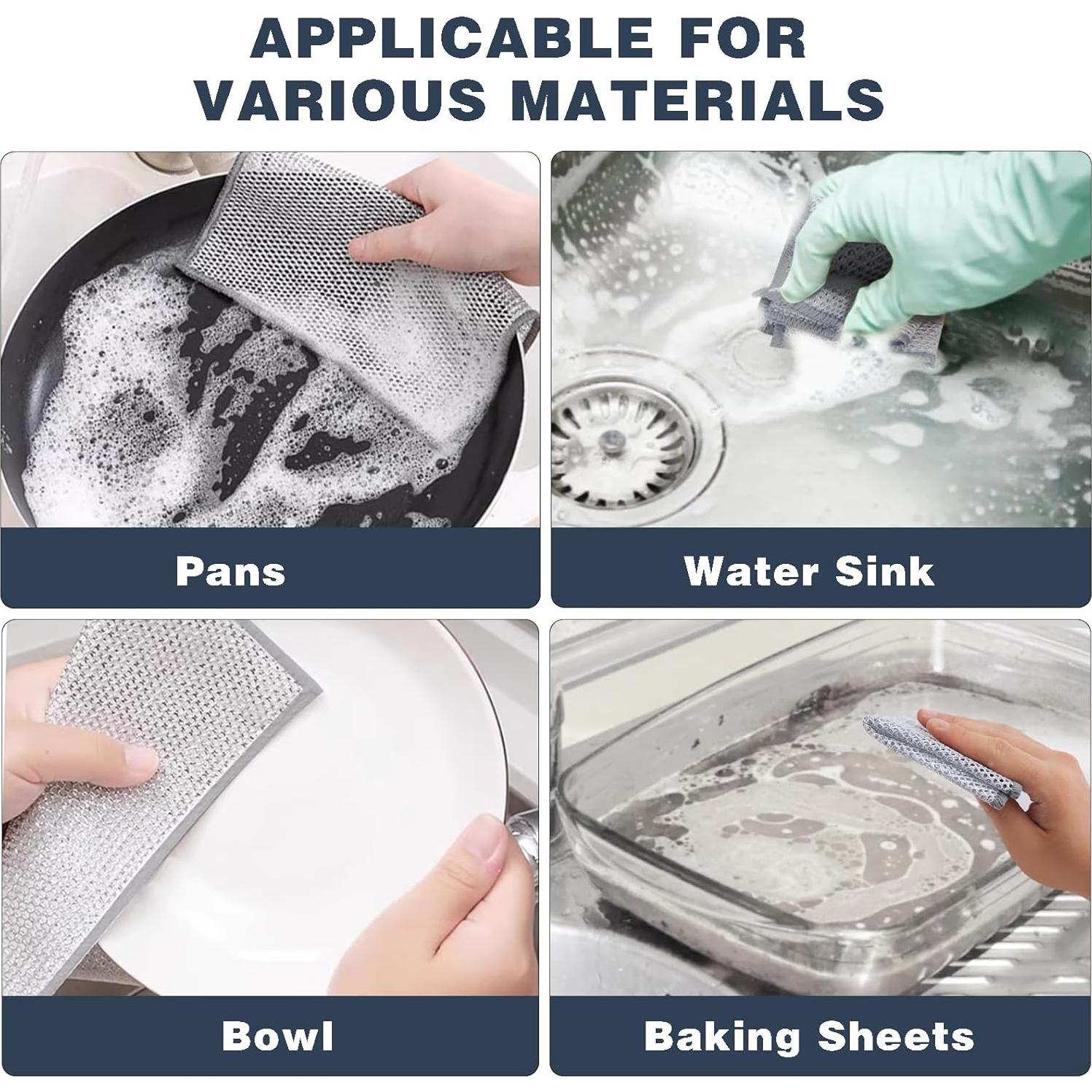 Paquete de 10 estropajos de acero inoxidable PIPUHA