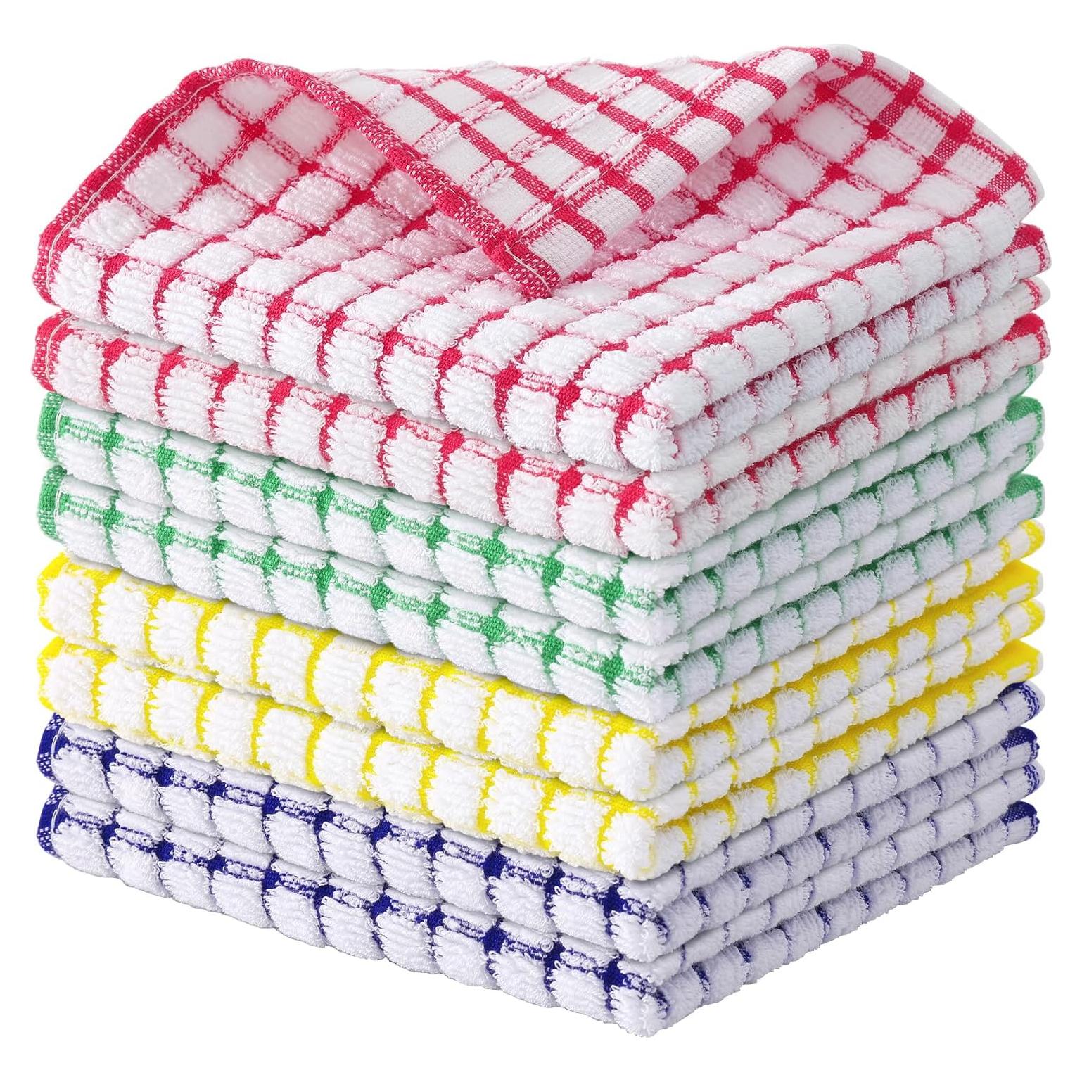 Kitinjoy Toallas de Cocina de Algodón 8 Piezas 30x30 cm