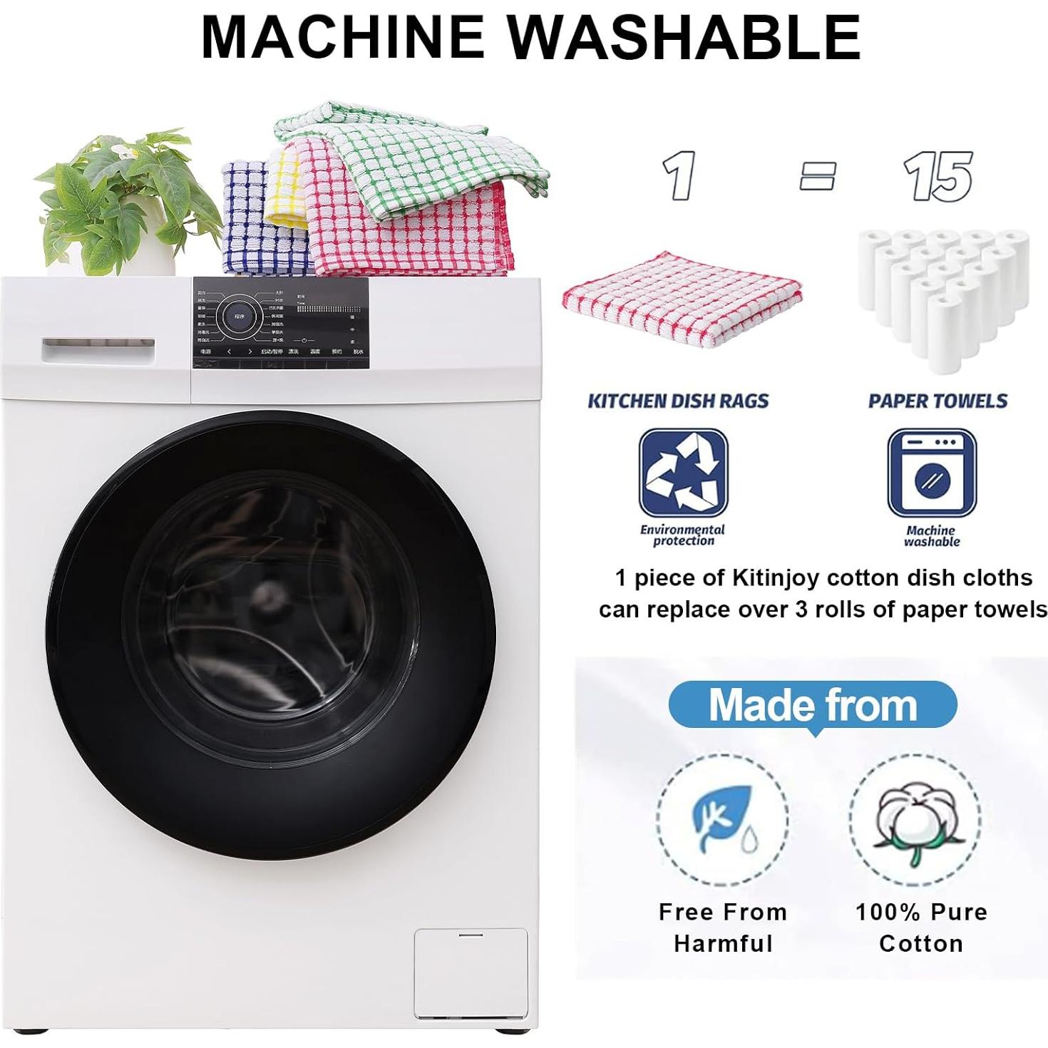 Kitinjoy Toallas de Cocina de Algodón 8 Piezas 30x30 cm