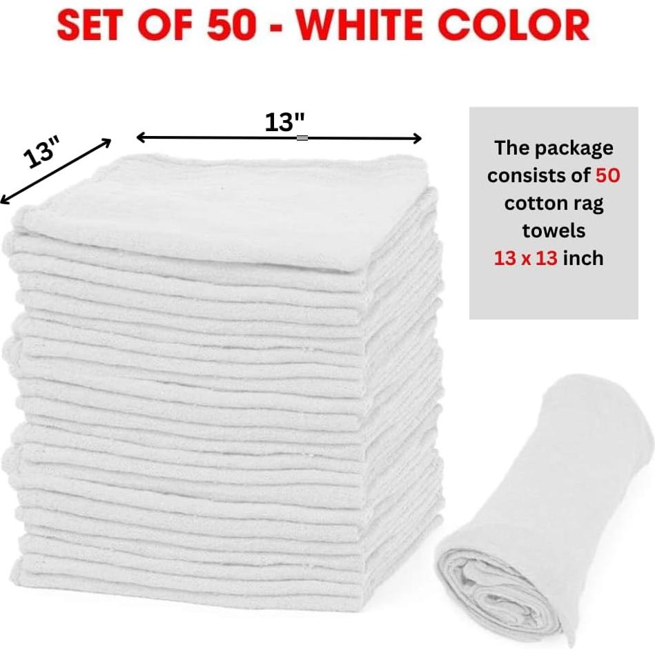 Toallas de Taller TALVANIA 50 Trapos Algodón 33x33 cm