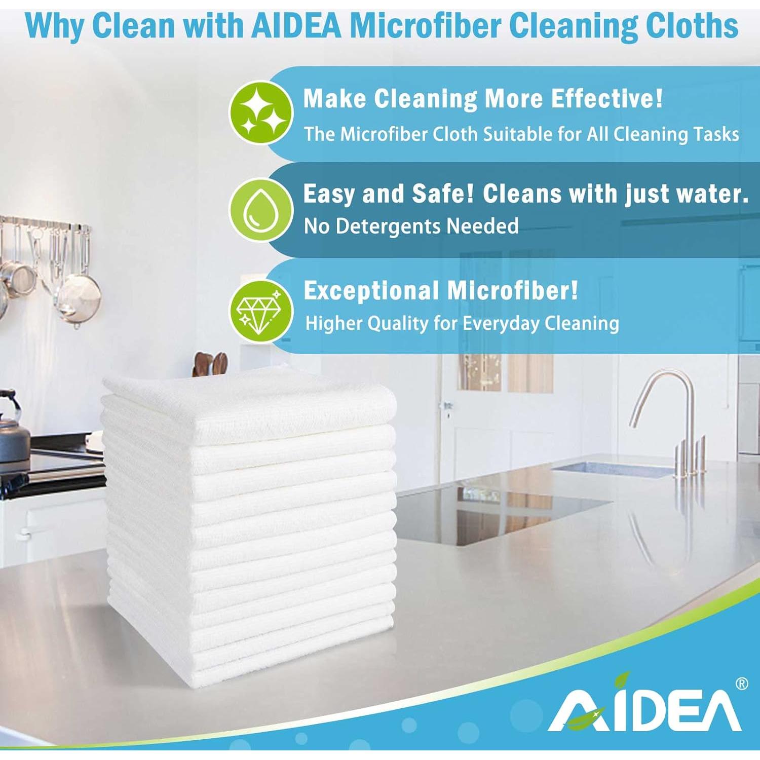 Paños de Microfibra AIDEA Blancos 50PK 29x29 cm